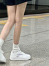 安踏女鞋板鞋女夏季新款透氣休閑百搭厚底增高低幫小白鞋戶(hù)外運動(dòng)鞋女 紙莎白 37.5 曬單實(shí)拍圖