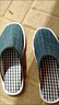 璇醇老北京布鞋純手工拖鞋女式薄款春秋季居家男女室內外牛筋底包頭 單拖藍條格 38 曬單實(shí)拍圖