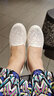 斯凱奇（Skechers）閃穿鞋女鞋春季淺口單鞋蕾絲平底鞋一腳蹬休閑鞋通勤鞋138188 曬單實(shí)拍圖