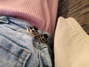 俏三歲牛仔褲收腰神器褲子大小調節扣褲腰收緊別針腰圍改小固定松緊紐扣 黑色山茶花【4對裝】 曬單實(shí)拍圖