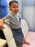 mlgt kids童裝男童套裝2025夏季新款短袖衣服男寶寶POLO衫薄款兩件套 灰藍(lán)條紋 80 cm 曬單實(shí)拍圖