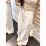 CTOX白色高腰毛邊直筒牛仔褲女2025年春秋高個(gè)子小眾闊腿拖地褲子 白色【長(cháng)褲】 M 【95斤-105斤】 曬單實(shí)拍圖