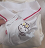 迪士尼（DISNEY）女童純棉POLO衫短袖夏裝2023新款兒童女裝夏款小女孩翻領(lǐng)T恤上衣t 白色小兔撞紅色 140 曬單實(shí)拍圖