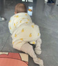 童泰嬰幼兒睡袋秋冬季款夾棉寶寶連體睡衣純棉兒童加厚防踢被防驚跳 黃色香梨 73cm 曬單實(shí)拍圖