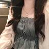 GIOIO18k金小扇子項(xiàng)鏈女玫瑰金小裙子鎖骨鏈女彩金鉆石吊墜七夕情人節(jié) 白貝母裙子項(xiàng)鏈【玫瑰金】 Au750 曬單實(shí)拍圖