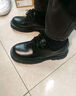馬登德比鞋厚底增高鞋子男女休閑皮鞋真皮英倫風(fēng)大頭高幫百搭馬丁靴 啞光黑 （正碼正拍&5cm增高/霧質(zhì)感/高級） 38 男碼 曬單實(shí)拍圖