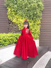 小咔衣濃兒童禮服公主裙小女孩主持人長(cháng)袖鋼琴演出服女童過(guò)年拜年服秋冬季 酒紅色3687長(cháng)款立領(lǐng) 140 曬單實(shí)拍圖