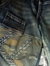 名士鯊（MINGSHISHA）高端潮牌復古拼接機車(chē)牛仔褲男迷彩印花修身小腳個(gè)性時(shí)尚休閑長(cháng)褲 LS-9281藍色 31 曬單實(shí)拍圖
