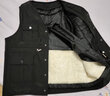 泰勒紳士羊毛馬甲男士中老年人真皮毛一體加厚坎肩保暖毛背心爸爸冬裝皮草 黑色多口袋款 升級加內襯 3XL 建議145-165斤穿 曬單實(shí)拍圖