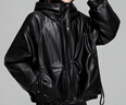 鴨鴨（YAYA）羽絨服女2025年秋冬新款蛋白皮連帽韓版短款加厚保暖外套DS 月夜黑色 M (160) 曬單實(shí)拍圖