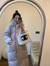 粉媚夢羽絨棉服女2025年新款冬季外套長款連帽棉衣棉襖衣服女裝加厚冬裝 毛領大口袋長款棉服粉色 M 【建議120斤以內】 曬單實拍圖