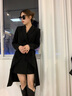 AUI 西裝套裝女春2022新品歐洲站設(shè)計(jì)感氣質(zhì)女裝歐貨潮西服裙子兩件 黑色 S 曬單實(shí)拍圖