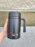 檀軒閣紫砂茶杯保溫杯紫砂內膽大容量高檔禮品水杯刻字定制送老師父親 佰意黑色直杯-錦盒裝320ml 曬單實(shí)拍圖
