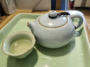 汝窯功夫茶杯小葵杯品茗杯美到家紫砂功夫汝瓷單杯陶瓷禮盒茶具套裝 粉青色 曬單實拍圖