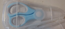 奔麥 嬰兒輔食剪刀兒童食品食物剪刀寶寶陶瓷剪肉攜帶式 亞瑟藍（配收納盒+保護蓋） 曬單實(shí)拍圖