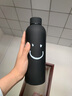 靜閑居水杯保溫杯男士杯子男生男款高顏值ins學(xué)生茶杯304學(xué)生杯大容量 黑色550ML 曬單實(shí)拍圖