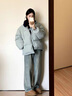 2024新款冬季棉衣女小個(gè)子面包服韓系羽絨棉服oversize潮棉襖外套 灰藍(lán)色 S 曬單實(shí)拍圖