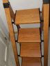 格美居（GEMJU）扶梯家用梯子人字梯加厚多功能铝合金折叠铝梯稳固宽踏板室内 木纹色 四步梯 全踏板宽20CM 实拍图