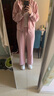 韓璐嬌（hanlujiao）衛(wèi)衣女裝2025春秋季新款休閑運動服穿搭設計感寬松顯瘦闊腿褲套裝 櫻花粉 M 【建議95-105斤】 曬單實拍圖
