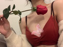 KJ本命年內(nèi)衣內(nèi)褲一套裝少女小胸聚攏無鋼圈性感美背文胸罩紅色蛇年 紅色 75/34AB通用杯 曬單實拍圖