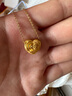 黃金谷七夕情人節(jié)禮物黃金項鏈女士999足金心形玫瑰花吊墜生日禮物送女 曬單實拍圖