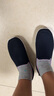 斯凱奇（Skechers）閃穿鞋一腳蹬男女鞋情侶舒適輕質(zhì)透氣套腳鞋休閑健步鞋 海軍藍  37 曬單實(shí)拍圖