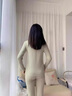 莫代爾保暖內(nèi)衣女士秋衣秋褲套裝純棉冬季新款打底少女學(xué)生上衣全棉毛衫 裸粉色+裸膚色-2套 M 曬單實拍圖