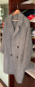 XUXU香港潮牌 羊毛双面呢大衣女装秋冬新款中长呢子外套显瘦双面大衣 灰色人字纹 L 晒单实拍图