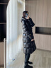 高梵黑金鵝絨服女王4.0九格長款泡芙羽絨服女過膝顯高顯瘦時尚外套 4.0黑色 S 曬單實拍圖