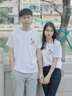 MDlila【兩件】情侶裝衣服夏季裝短袖t恤2026新款一男一女套裝班服定制 幸運男白+遇見(jiàn)女白 L 男/女M 曬單實(shí)拍圖