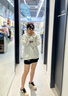 LDBE半拉鏈polo領(lǐng)衛(wèi)衣女2025新款秋冬加絨慵懶高級(jí)感寬松美式復(fù)古上衣 白灰色【秋冬加絨】 XL （110-125斤） 曬單實(shí)拍圖