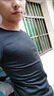 丘澤長(cháng)袖T恤男秋天衣服男士長(cháng)袖T恤大碼休閑純色體恤衫男秋衣 長(cháng)袖圓領(lǐng)黑色+白色 2XL_建議（125-145）斤 曬單實(shí)拍圖