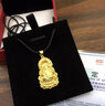中國黃金（CHINA GOLD）菩薩黃金吊墜足金觀(guān)音男款黑繩紅繩情人情人節生日禮物送女朋友 【收藏級】火焰觀(guān)音 約2.7g【默認黑繩】 曬單實(shí)拍圖