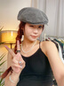 槿城復古做舊破洞前進(jìn)帽男原宿風(fēng)潮反戴貝雷帽鴨舌工裝帽子ins女MA582 黑灰色 【店長(cháng)推薦】 均碼 曬單實(shí)拍圖
