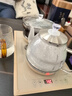 金格仕（KinGaz）全自動(dòng)上水電熱水壺 底部上水玻璃茶臺(tái)燒水壺 智能嵌入式茶臺(tái)燒水壺37x23 家用玻璃燒水壺帶藍(lán)光 底部上水卡其色【23X37】消毒款 1L 曬單實(shí)拍圖