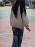 YOMC美式工裝夾克設(shè)計(jì)感外套2024新款春秋小個(gè)子薄款慵懶百搭外套女裝 白杏色 M 90-105 曬單實(shí)拍圖
