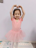 彬單兒童舞蹈服女童短袖芭蕾舞練功服連體裙粉色公主紗裙WF01 粉110 曬單實(shí)拍圖