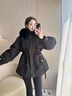 妡妍派克服女2024新款冬裝皮草年輕款外套中長(cháng)款狐貍毛領(lǐng)可拆卸內膽 黑色 M 90-110斤 曬單實(shí)拍圖