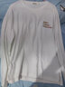 米子旗白色長(cháng)袖純棉T恤女2025年春秋季寬松韓版閨蜜裝 春秋咖字3139左胸小 白色 M 100-110斤 曬單實(shí)拍圖