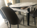 晨巢 岩板餐桌 实木餐桌椅组合现代简约可伸缩折叠吃饭桌子餐厅家具 12MM岩板餐桌-101皮椅款 1.2米一桌六椅 实拍图