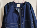 易菲（YIFINI）春裝新款寬松圓領(lǐng)長(cháng)袖牛仔短款外套女上衣牛仔衣 牛仔藍 XXL 曬單實(shí)拍圖