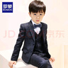 羅蒙兒童西裝套裝2025新款男童主持人花童中大童鋼琴畢業(yè)演出服禮服狂  五件套外套褲子馬甲襯衫領(lǐng)結(jié) 130 曬單實拍圖