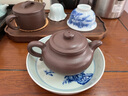 原也中式陶瓷壺承托盤仿古彩青花祥獅圓形功夫茶具茶道配件茶點(diǎn)碟茶承 青花壽桃壺承 單個(gè) 曬單實(shí)拍圖
