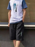 夏冰妮短褲男七分褲男士夏季薄款寬松休閑運動(dòng)夏天速干褲子男潮牌 黑色+淺灰色 XL 曬單實(shí)拍圖