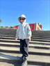 G.DUCKKIDS早秋男童外套連帽2025春秋新款兒童外套拉鏈衫中大童潮酷運動上衣 淺綠外套 130 曬單實拍圖