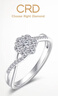 CRD克徠帝【現貨閃發(fā)】星韻鉑金鉆戒女群鑲鉆石戒指求婚結婚訂婚 【G0590】鉑金鉆戒共約30分D-E色SI 曬單實(shí)拍圖