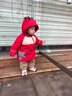 戴維貝拉（DAVE＆BELLA）童裝女童棉服防水兒童上衣小童連帽外套冬天新年男寶寶衣服 圣誕麋鹿【DB4242808】 90 cm（建議身高80-90cm） 曬單實(shí)拍圖