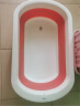 日康（rikang）折叠浴盆 婴儿洗澡盆 儿童沐浴盆可配浴床浴垫浴网 粉色X1033-2 实拍图