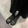蘇茵茵真皮女鞋英倫學(xué)院風(fēng)樂(lè )福鞋女時(shí)尚休閑粗跟jk小皮鞋一腳蹬懶人鞋 黑色 35 曬單實(shí)拍圖
