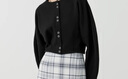 moussy 早春新品設(shè)計(jì)感通勤廓形溫柔針織外套女010HSS80-0150 020黑色 均碼 曬單實(shí)拍圖